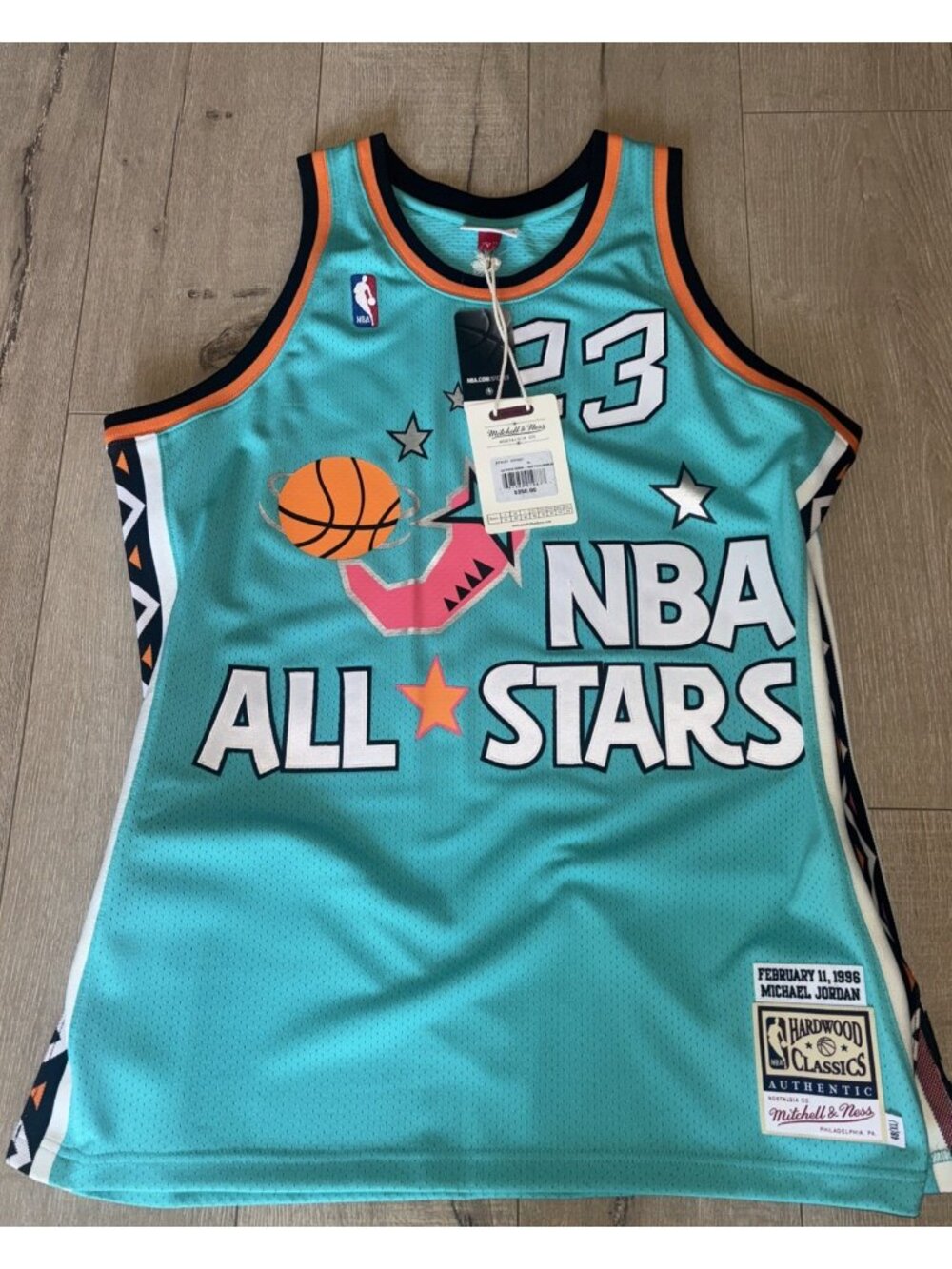 Michael Jordan 1996 Hardwood Classics Mitchell & Ness Jersey Teal Size XL NWT